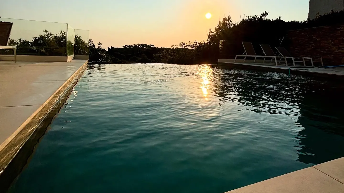 Pool at sunset